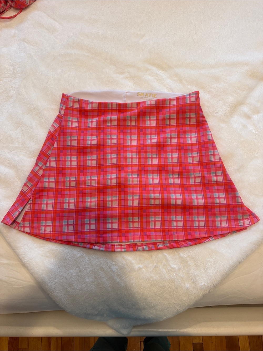 Skatie Pink Plaid Mini Skirt